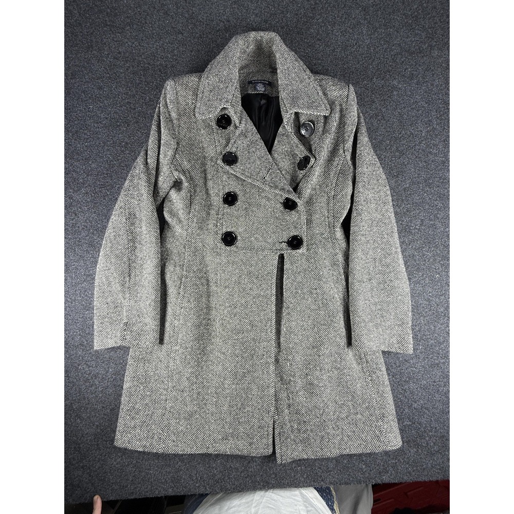 Boston Proper Coat Womens Medium Wool Blend Double Breasted Lined Winter‎ Jacket